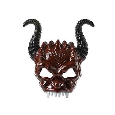 Image of Komonee Devil Mask Adult Halloween Demon Lucifer Costume Party Unisex Fancy Dress Outfit (Pack Of 2 Masks)