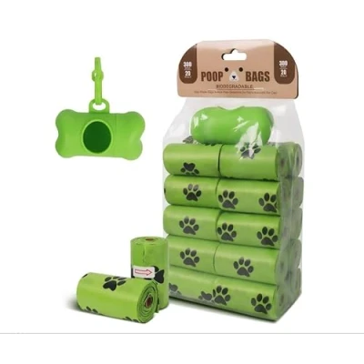 Image of Dog Pet Poop Bags With Dispenser and Leash Clip, Unscented, 15 Count (Pack of 20), Total 300