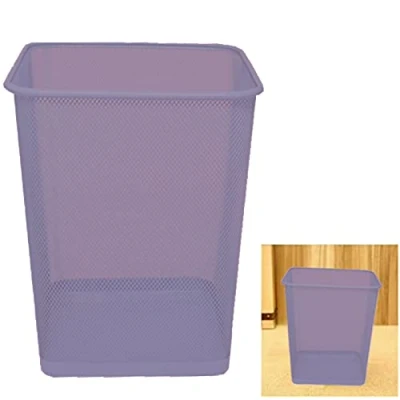 Image of ARA CHOICE Colorful Mesh Bins Waste Rubbish Paper Wastebasket Trash Can Dustbin Metal Square Bin for Home Office easy to use Recycling Bedrooms Multi Colour with Attractive looks (Purple)