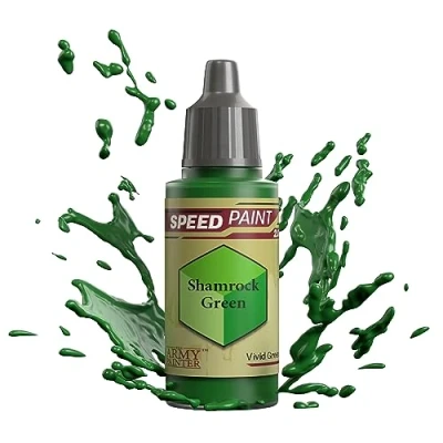 Image of The Army Painter Speedpaint Shamrock Green 2.0, Single Acrylic Paint 18ml One coat Painting Soloution For Fantasy Tabletop Miniatures Like Warhammer 40k And Dungeons Dragons Figures