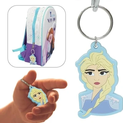 Image of Disney Rubber Keychain, 7cm Frozen Icon Key Ring, Action Figure Holder, Cute Keychain Accessories, Pendant