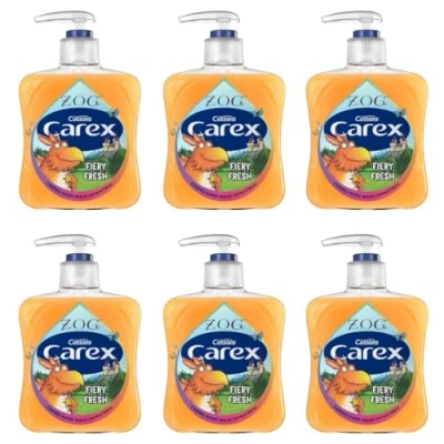 Image of Carex ZOG Fiery Fresh Antibacterial Hand Wash, Clean &amp; Protects Hands, Bulk Buy, Pack of 6 x 250ml