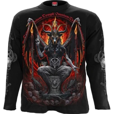 Image of Spiral Baphomet Longsleeve T Shirt Black L