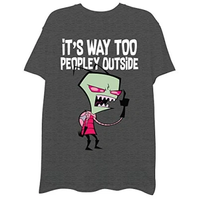 Image of Mens Invader Zim Classic Shirt Zim, Gir, DIB, GAZ Vintage T (Charcoal Heather, X Large)