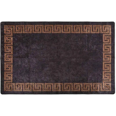Image of vidaXL Rug Washable 80x150 cm Black and Gold Anti Slip