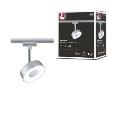 Image of Paulmann 96799 Circle URail LED individual spot 160lm 5W 4000K dimmable 230V chrome matt rail system