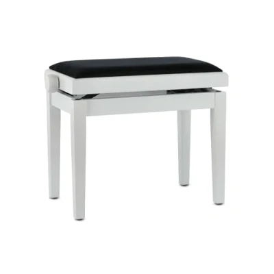 Image of GEWA piano bench Deluxe, solid wood, height adjustable white matt