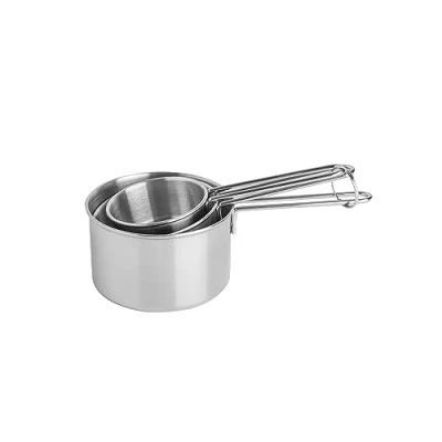 Image of Mason Cash Set of 3 Stainless Steel Measuring Cups, Silver