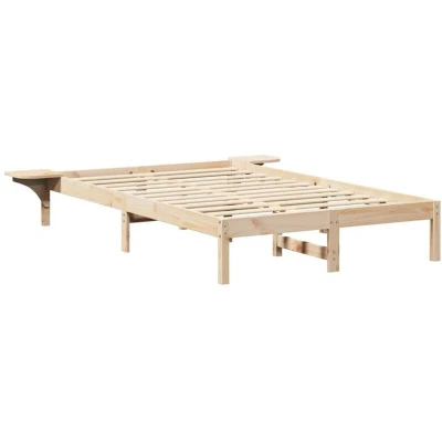 Image of Bed Frame with Bedside Tables Brown 135 x 190 cm Vidaxl