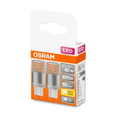 Image of OSRAM bi pin LED bulb G9 4.2W 2700K clear 2 pack