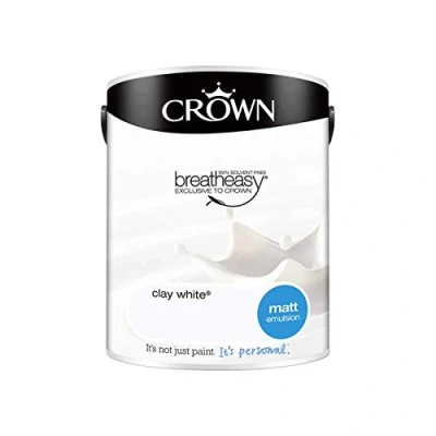 Image of Crown Breatheasy Matt Emulsion Paint Clay White 5L