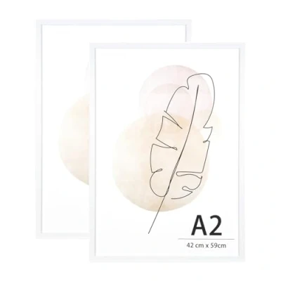 Image of Picture Frame for Wall &amp; Desk Display (White, A2 (2 Pack))
