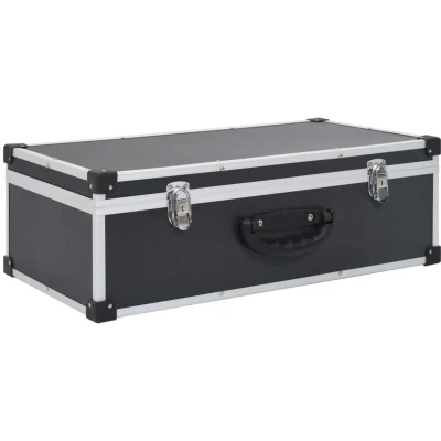 Image of vidaXL CD Case for 80 CDs Aluminium ABS Black