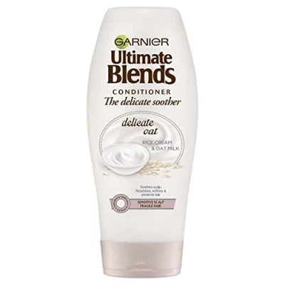 Image of Garnier Ultimate Blends Conditioner Delicate Oat With Rice Cream &amp; Milk Soothing for Sensitive Scalp Fragile Hair 360 ml Pack of 6
