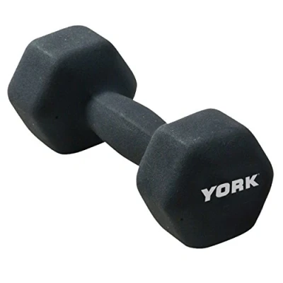 Image of York Fitness Single Neoprene Hex coating Dumbbell, Black, 3KG