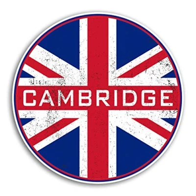 Image of 2 x 10cm Cambridge England Vinyl Stickers Rustic UK Sticker Luggage #20262 (10cm Wide)