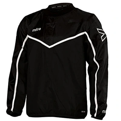 Image of Mitre Men Primero Overhead Football Training Jacket Black/White X Small