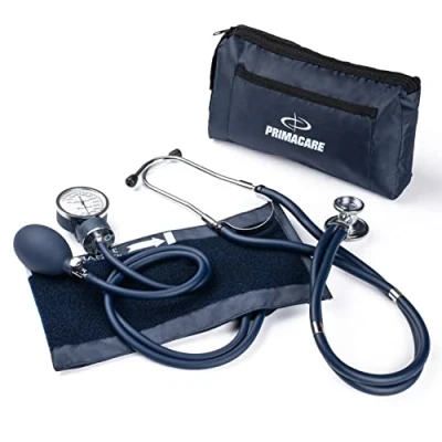 Image of Primacare DS 9181 BL Professional Aneroid Sphygmomanometer and Sprague Rappaport Stethoscope, Manual Blood Pressure Kit with Cuff Carrying Case, Blue