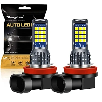Image of Yifengshun 2pcs H9 H11 LED Fog Light Bulb with 24SMD 3030 Chips H8 Green lemon Bulbs for Car Front Lights Daytime Running DRL 12V