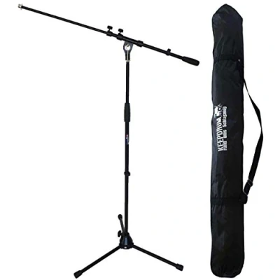 Image of Keepdrum MS106 Microphone Stand with Boom and Metal Base Carry Bag SB 03 Black