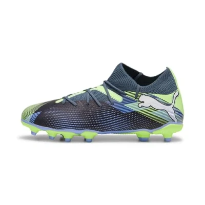 Image of Puma Future 7 Match FG/AG JR Unisex Moulded stud football boots for kids, Size: 1, Gray skies/white/fizzy apple Textile/synthetics