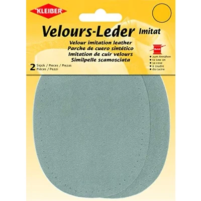 Image of Kleiber Imitation Suede Leather Sew on Knee/Elbow Patches Oval 12.5cm x 10cm Beige