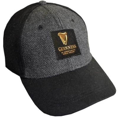 Image of Guinness Official Merchandise Embossed Tweed Base Ball, One Size, Black
