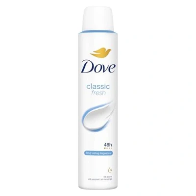 Image of Dove Classic with ¼ moisturising cream Anti perspirant Deodorant Spray for 48 hours of protection 6 x 200 ml