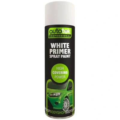 Image of Autotek Professional High Covering Power Spray Paint, White Primer, 500 ml
