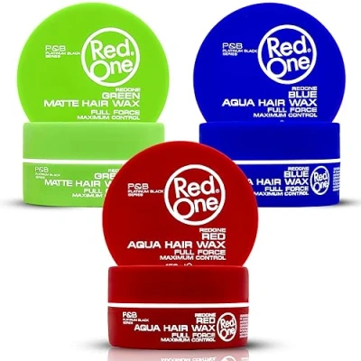 Image of Redone Hair Styling Aqua Wax Red &amp; Blue Green Matte 150ml Shine Look Strong Holding Edge Control