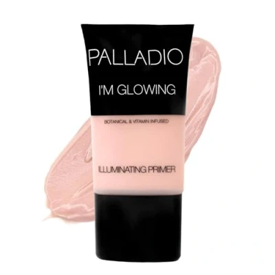 Image of Palladio I&#039;m Glowing Illuminating Primer, 0.67 oz, Pearly Pink Makeup Primer for Face, Contains Aloe Vera, Grape Seed Oil, Green Tea, Brightens Complexion, Combats Wrinkles, Fine Lines &amp; Pores