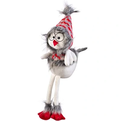 Image of WeRChristmas Sitting Christmas Bird Figurine with Soft Legs, Multi Colour, 42cm