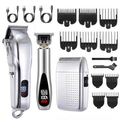 Image of Cordless Hair Clippers for Men Precise Close Cutting Kit Rechargeable Barber Beard Trimmer Electric Nose Professional and Set