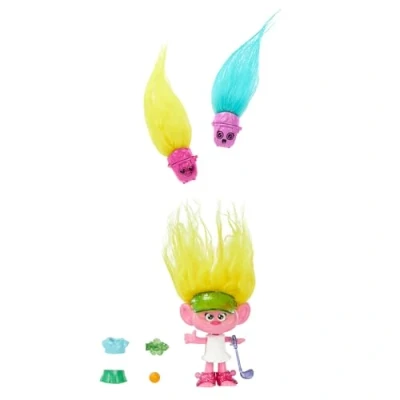 Image of Mattel Trolls Band Together Hair Pops Small Doll, Viva with Removable Clothes &amp; 3 Surprise Accessories, HNF11