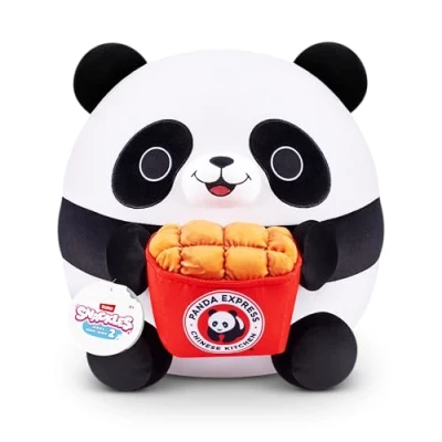 Image of Snackles Series 2 Wave 2, Snack Swap, Panda, 20 cm by ZURU Cuddly Squishy Comfort Plush with License Brand Accessory (Panda, Panda Express Orange Chicken)