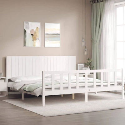 Image of vidaXL Bed Frame without Mattress White 200x200 cm Solid Wood Pine