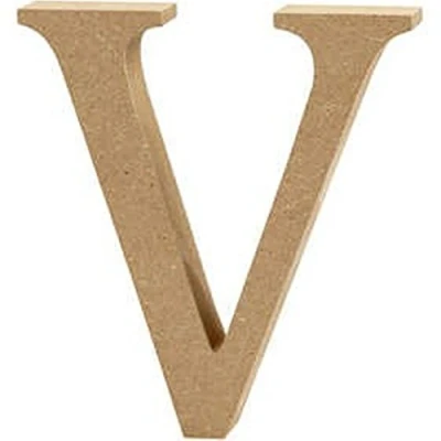 Image of 13cm Large Wooden MDF Letter Shape to Decorate V Wood Shapes for Crafts