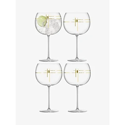 Image of LSA Century Balloon Glass 680ml Gold Set of 4 Mouthblown &amp; Handmade CT14