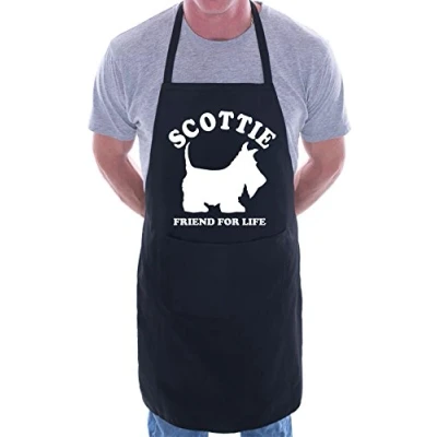 Image of Print4U Scottie Dog Lover BBQ Cooking Funny Novelty Apron Black