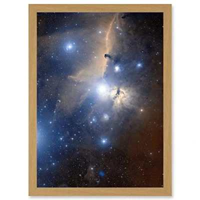 Image of Artery8 Space Telescope Stars Orions Belt Flame Nebula Universe Artwork Framed Wall Art Print A4