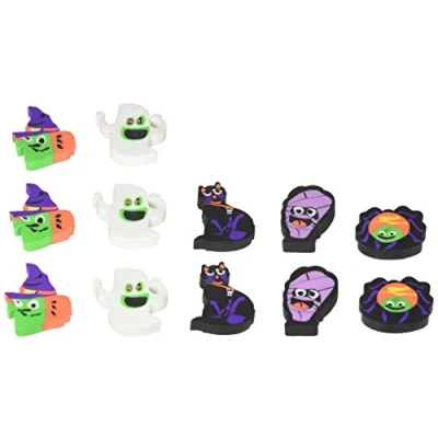Image of amscan 394247 Assorted Halloween Characters Eraser Party Favours 12 Pcs