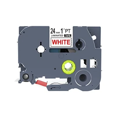 Image of IDIK 24mm Red on White Label Tape TZ 252 Tze Compatible for Brother P Touch Printer