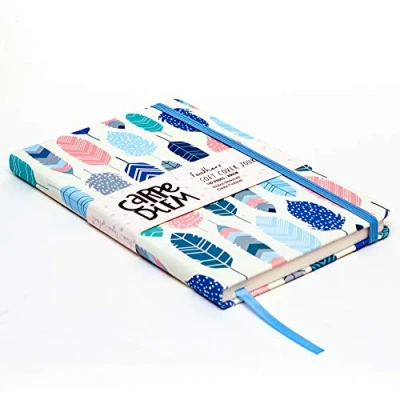 Image of Pukka Pad, Carpe Diem Soft Cover Journal College Ruled Notebook 8.38 x 5.25 Inches, Feathers