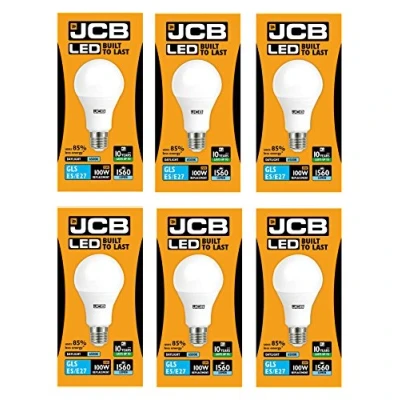 Image of JCB LED GLS Bulbs (6w=40w 10w=60w 15w=100W) LAMP BC B22 ES E27 3000k / 6500k (15w Screw Warm White x6)