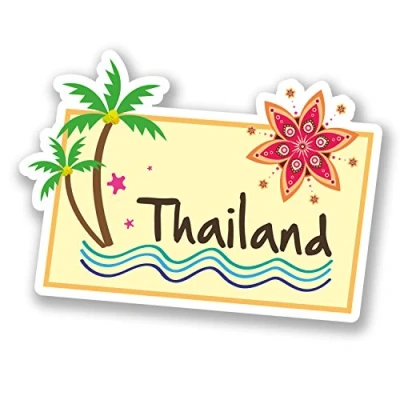 Image of 2 x 10cm Thailand Thai Sticker Decal Car Bike Girls Laptop Travel Luggage #5644 (10cm Wide 7.5cm Tall)