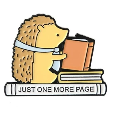 Image of Hedgehog Brooch Read Books Cute Badge Denim Jacket Bag Backpack Lapel Enamel Pin Jewelry Creative Cartoon Corsage