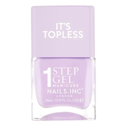 Image of Nails Inc It&#039;s Topless Gel Nail Polish, 4 in 1 Base Coat, Treatment, Color &amp; Top Long Lasting, Strong, Chip Free Nails, Glossy Salon Quality Manicure At Home, Vegan, Cruelty Free, Shade Hailey