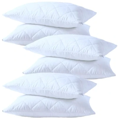 Image of 4All Pillow Protectors Anti Bed Bug Dust Mite Zipped Covers White Cases (Pack of 6)