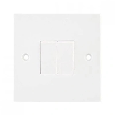 Image of Selectric 2 Gang Way 10A Light Switch White LG202