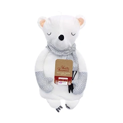 Image of Novelty Hot Water Bottle with Cover 1 Litre Animal Bottles Fleece Soft, Warm, Cosy Adults/Kids (Polar Bear)